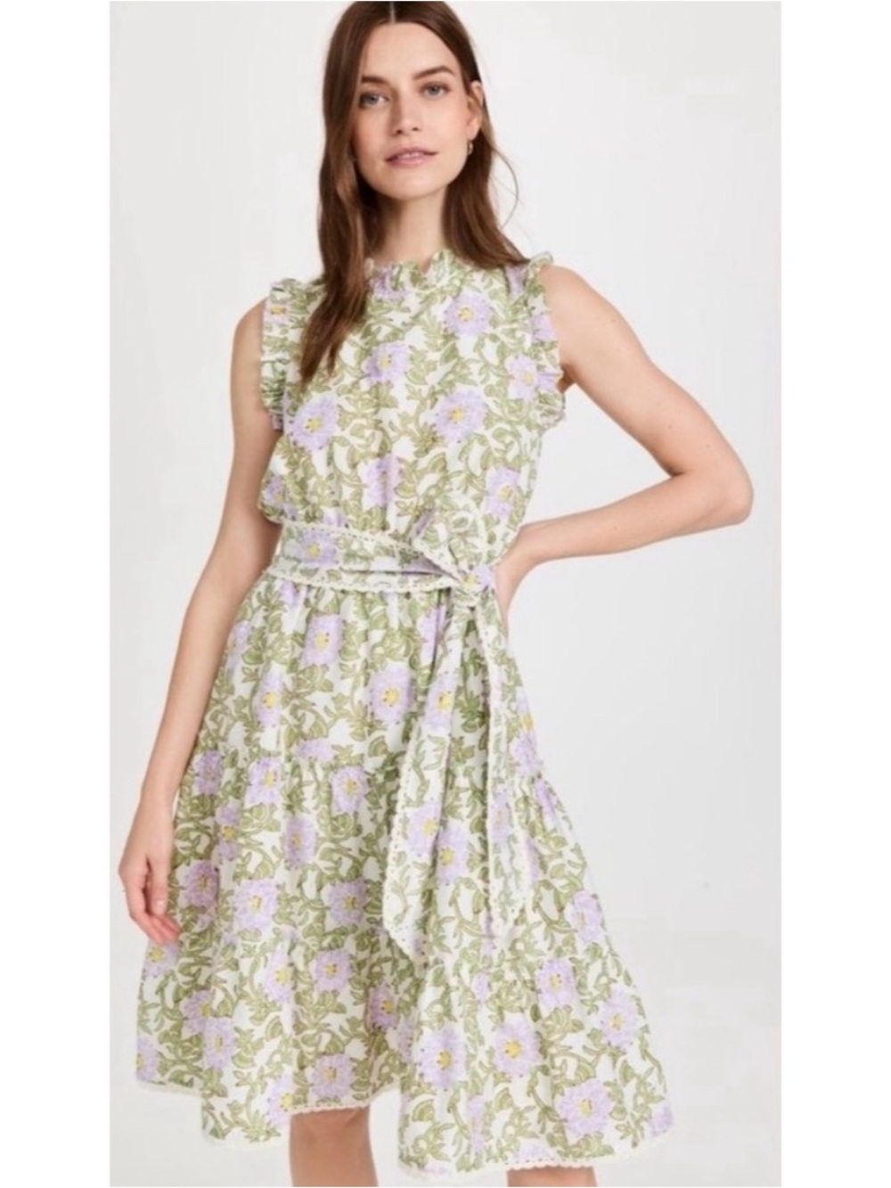 Roller rabbit Daphne Naoki floral print ruffled dress